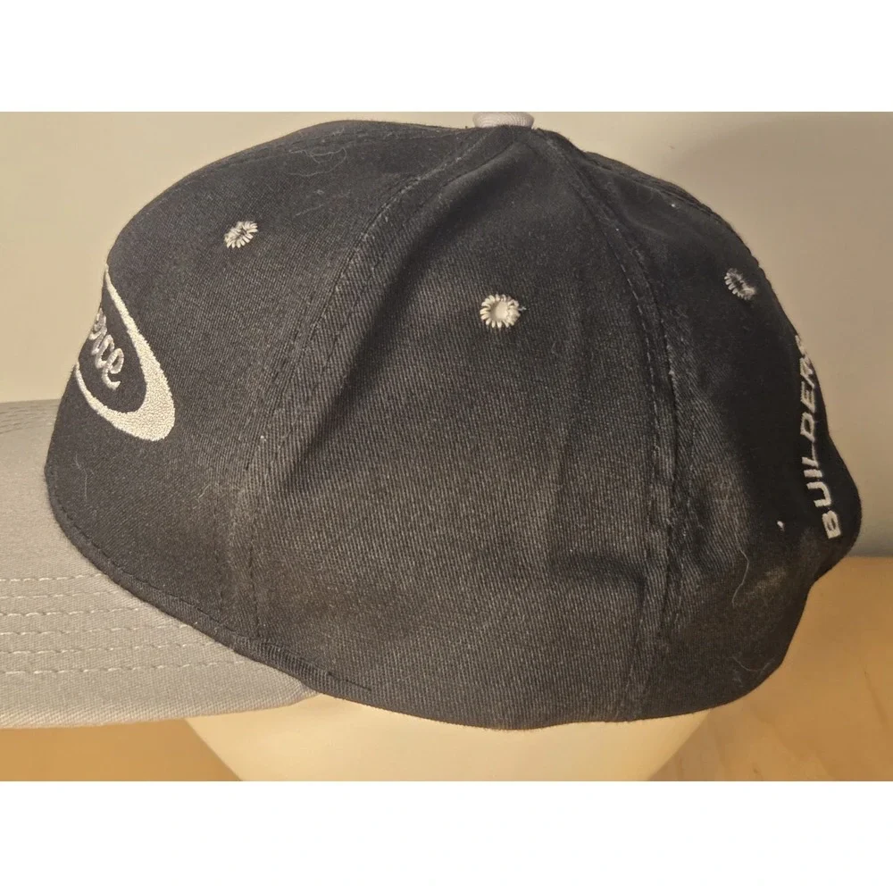 Vintage Pierce Trucker Hat Cap Snapback One Size Black Gray Retro Made in USA